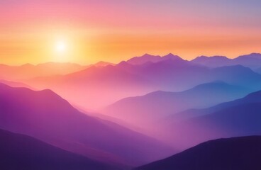 Vibrant sunset over a mountain range.