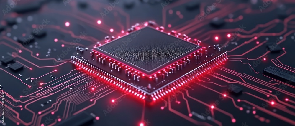 Aufkleber the core of innovation: a close-up of a modern microprocessor