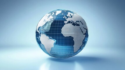 Fototapeta premium Digital Globe: A 3D Render of Earth