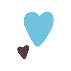 ホワイトデーカラーの手描きハートアイコンイラスト