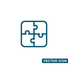 Fototapeta premium Simple Puzzle Icon Design Template 