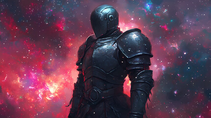 Fototapeta premium Armor of god. Nebula-Infused Armor. Illustration