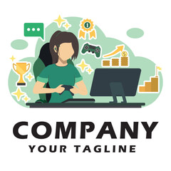 Video Games logo vector illustration editable 