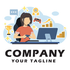 Video Games logo vector illustration editable 