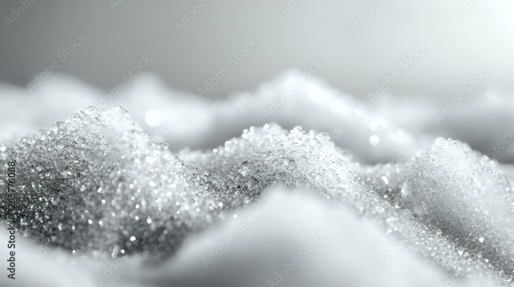Poster macro shot of white soap foam bubbles with sparkling texture and soft bokeh effect creating abstract