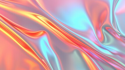 Obraz premium Colorful abstract silk fabric with vibrant orange and blue tones flowing gracefully in soft light