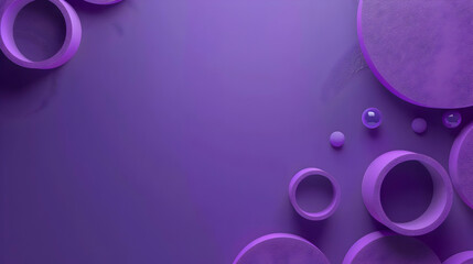 Abstract composition of purple circles and spheres on a textured background, creating a modern aesthetic