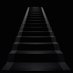 Fototapeta premium Black staggered steps, clean lines, sharp angles. 