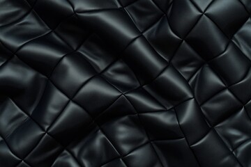 Fototapeta premium Detailed texture of black leather demonstrates intricate design and craftsmanship in close-up view