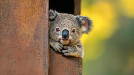 Cutie Pie, A baby koala clings to its mother, peeking out in high fidelity detail, perfect for wildlife or parenting themes.