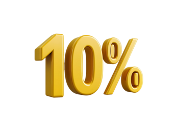 Create 3D Gold 10% Discount Sign, Transparent Background,  Easy Steps Tutorial