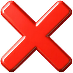 Create Glossy Red X Symbol with Transparent Background in Blender