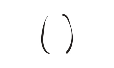 Hand Drawn Curly Square Brackets, Black Parentheses Braces Vector Illustration Design 