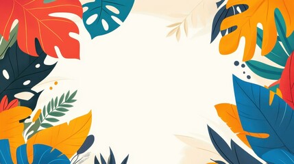 Obraz premium Create eyecatching modern designs with abstract backgrounds featuring tropical leaves for all your digital needs.