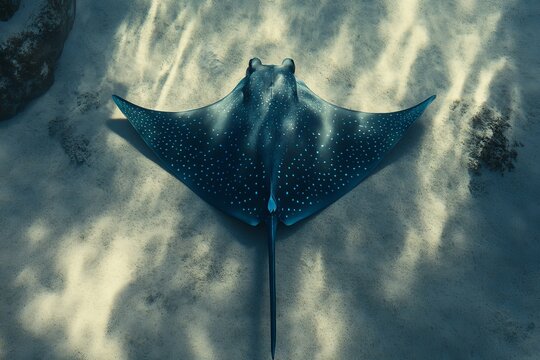 Dasyatis kuhlii, also recognized as Neotrygon kuhlii, is often referred to as the bluespotted maskray or Kuhl's stingray and is a member of the Dasyatidae family