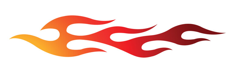 Fire flames racing car decal vector art graphic. Burning tire and flame sports car body side vinyl decal. Side speed decoration for cars, auto, truck, boat, suv, motorcycle.