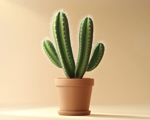 Fototapeta premium Cactus Plant in Terracotta Pot