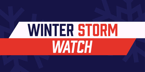 Obraz premium Winter storm watch. Vector background with text and snowflakes.