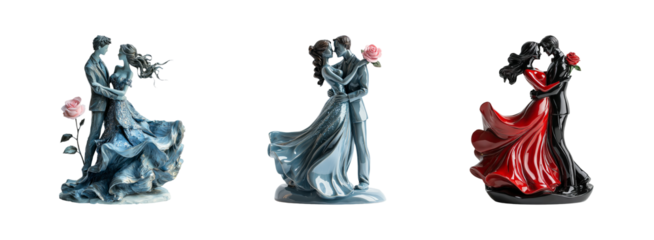 Romantic Couple Figurines in Elegant Poses