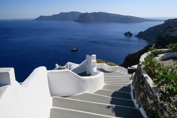 Fototapeta premium Santorini Greek famous holiday destination volcanic Cycladic island in the Aegean sea