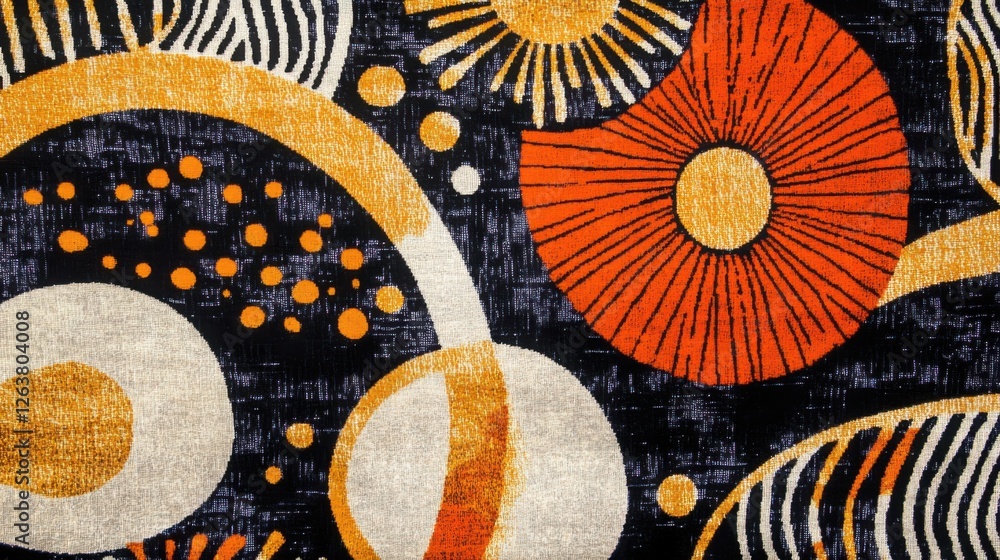 Poster abstract textured pattern with vibrant circles and lines design