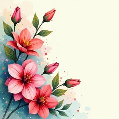 Abstract floral watercolor design, blooms, design, artistic