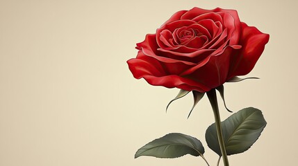 Fototapeta premium red rose on white background