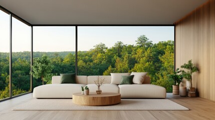 White couch in a bright room with natural light and decorative elements on the wall