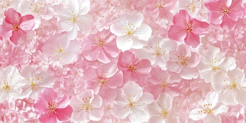Fototapeta premium Stunning Blossom: A Close-Up of Delicate Pink and White Cherry Blossoms
