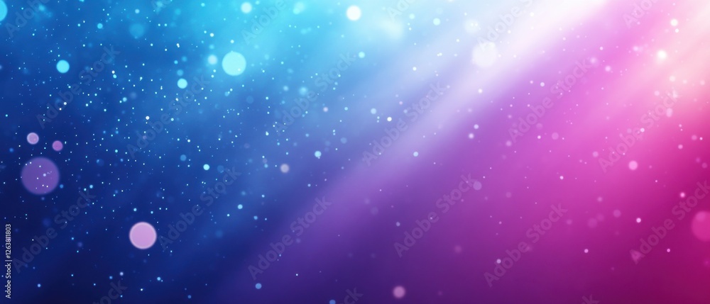 Aufkleber abstract blue and pink bokeh background with glittering particles and soft light rays ideal for fest