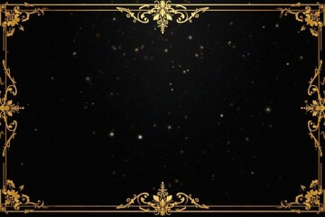 Black velvet evening invitation backdrop with gold accents and intricate designs , elegant design,