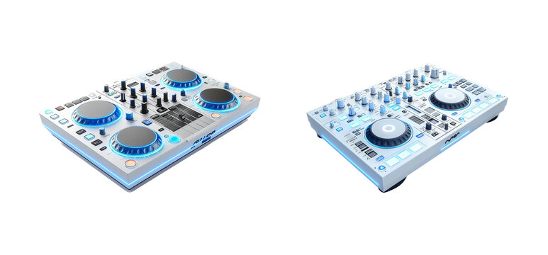 Modern DJ Controller on Transparent Background