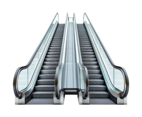 Modern Escalators on Transparent Background