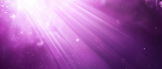 Fototapeta premium Abstract purple background with glowing light rays and sparkling particles Ideal for ethereal, magical, or spiritual themes, presentations, or digital art projects