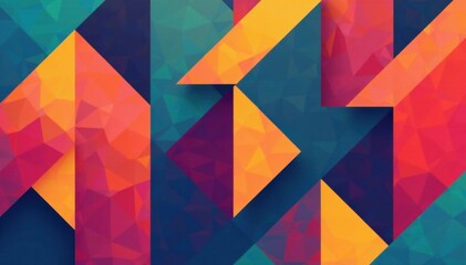 Bold geometric pattern of triangles and squares with contrasting colors used for branding purposes , bold, geometric, triangle