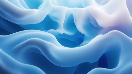 Obraz premium Abstract blue and white flowing waves background, smooth and dreamy