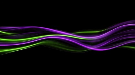 Abstract Green And Purple Wave Lines Design
