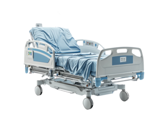 Hospital Bed with Sheet Isolated on Transparent Background