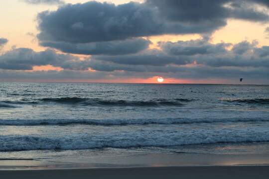 cloudy sunset on the beach