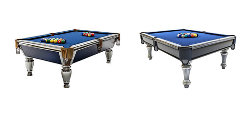 Pool Tables Isolated on Transparent Background
