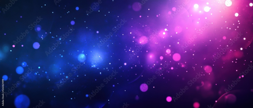 Poster abstract background with bokeh effect, featuring a vibrant blend of pink and blue hues, creating a d