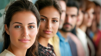 Obraz premium Diverse Group Smiling, Confident Team, Multiethnic Collaboration
