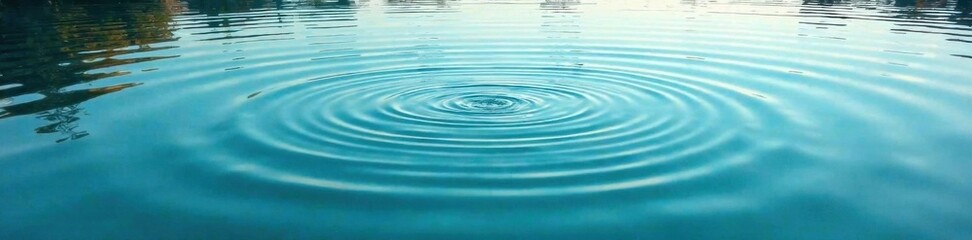 Obraz premium Calm lake surface with circular waves on clear water, circular waves, water, lake