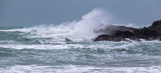 Atlantic Storm Waves Coming Ashore