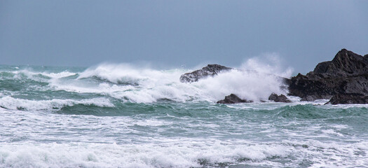Atlantic Storm Waves Coming Ashore