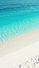 Calming turquoise ocean and powdery white sandy beach with gentle ripples, turquoise, landscape, beach