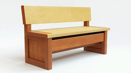 A contemporary bench with lift-up seating for hidden storage.
