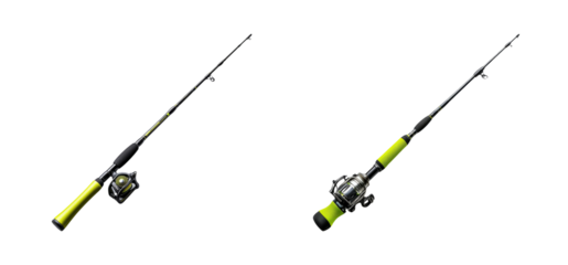 Realistic Fishing Rod with Reel on Transparent Background