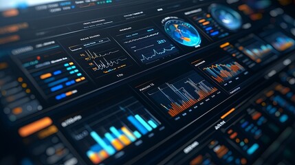 Dynamic data visualization showcasing complex analytics on a modern interface during a tech conference presentation