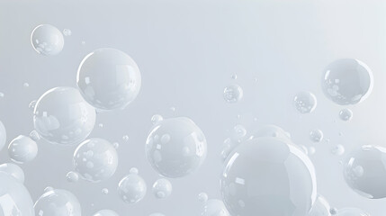 Abstract composition of translucent bubbles floating in a soft, light-filled space, evoking tranquility